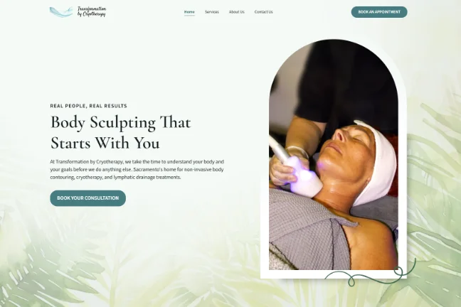 Transformation by Cryotherapy website